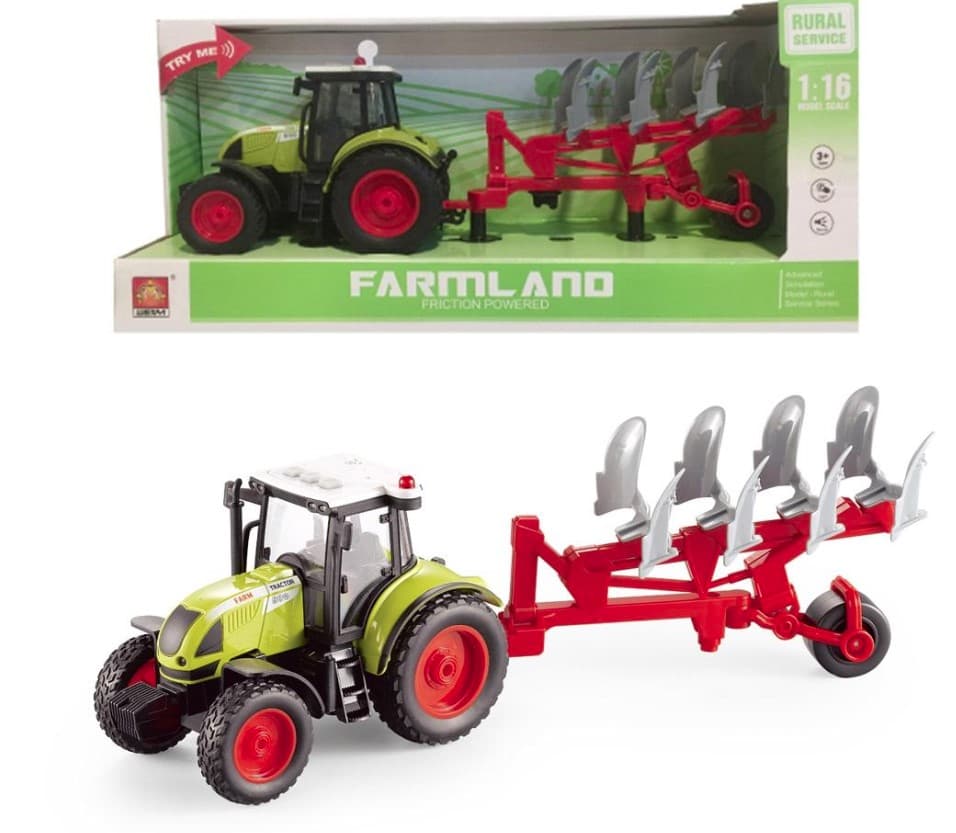 INTERAKTYWNY TRAKTOR Z PŁUGIEM Z NAPĘDEM FRICTION ASKATO