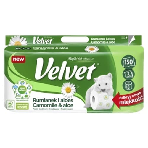 Papier toaletowy Velvet Rumianek i Aloes 3-warstwowy 8 rolek