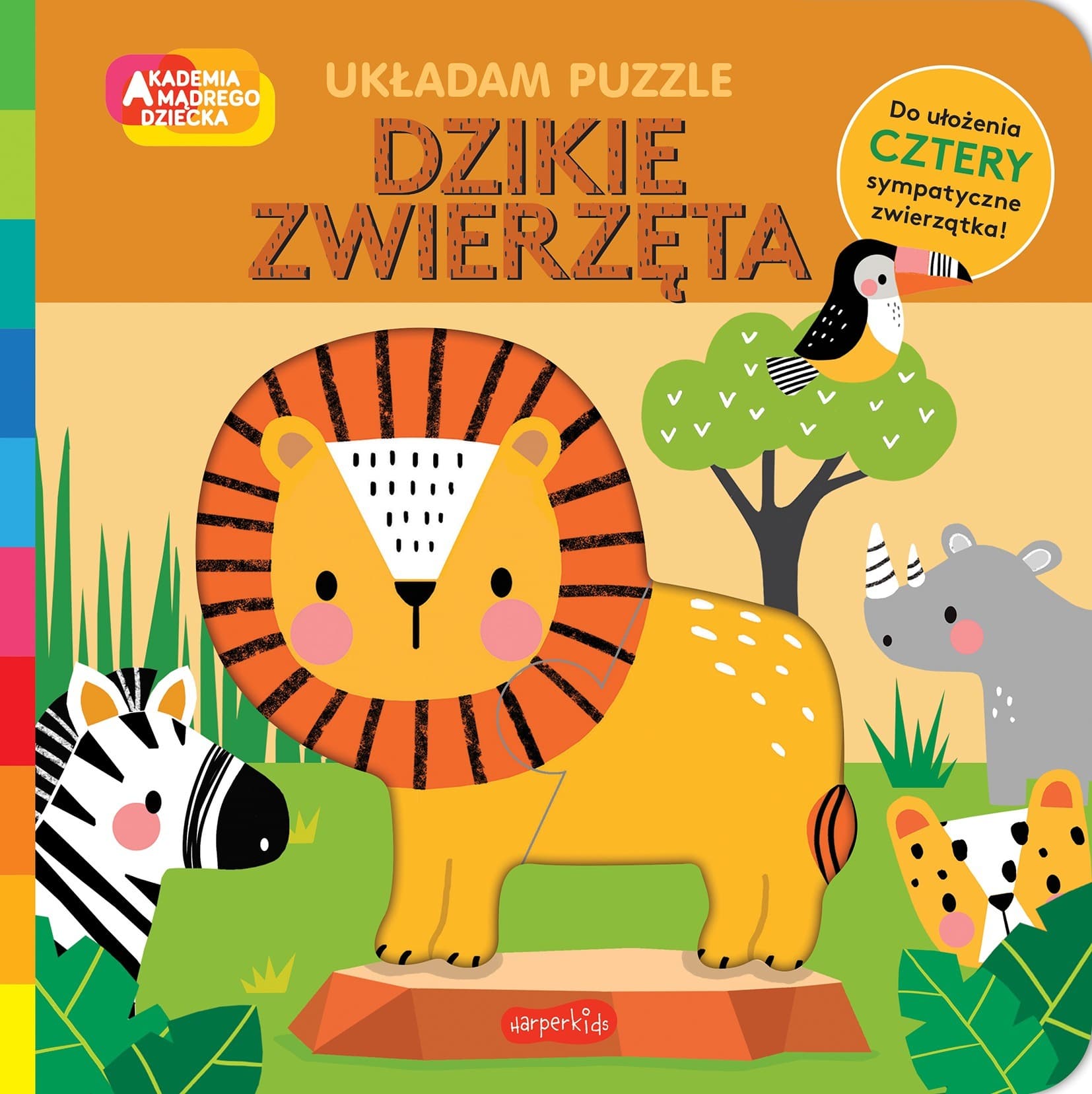 Akademia Mądrego Dziecka Dzikie zwierzęta - książeczka z puzzlami