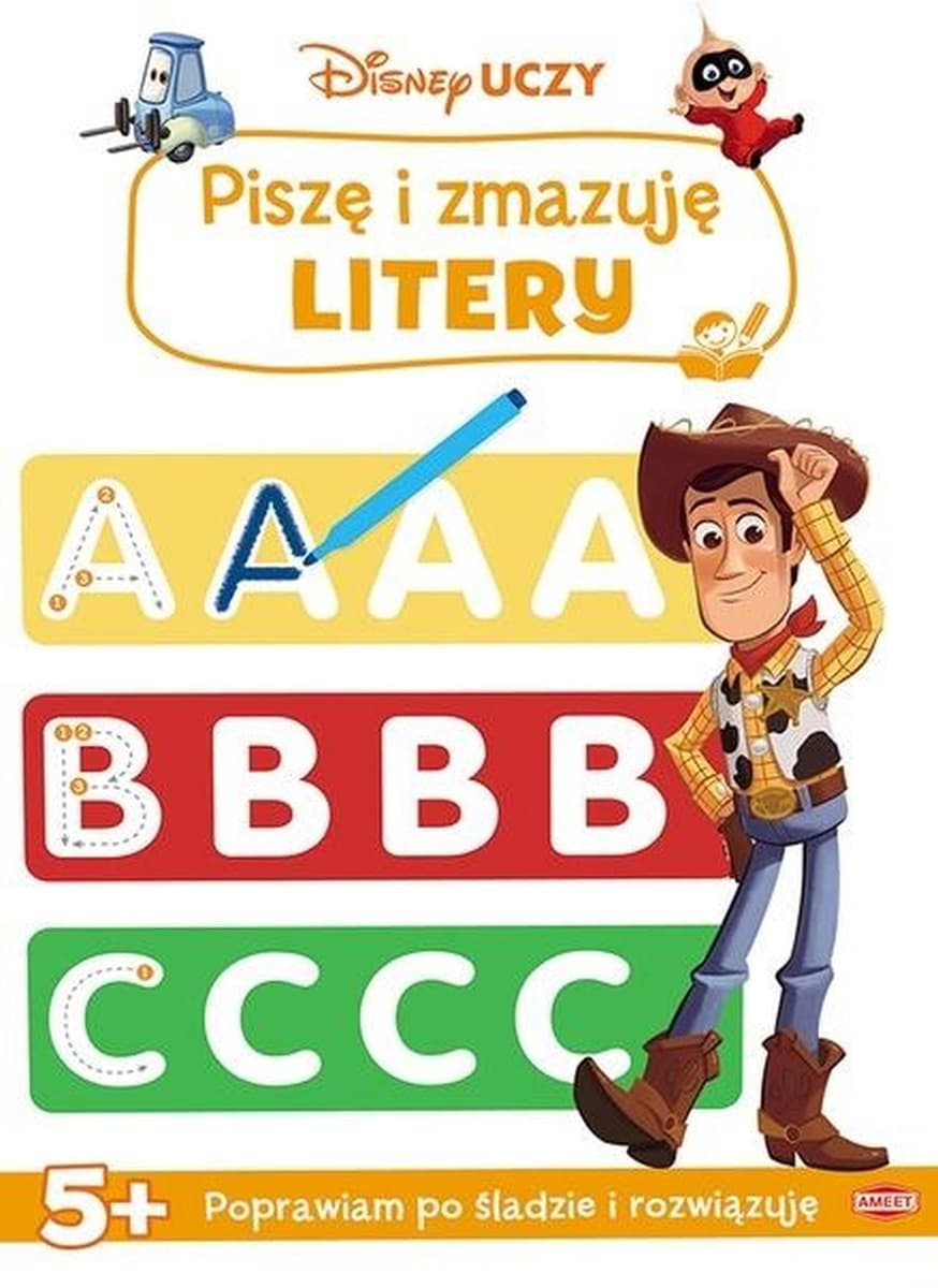 Ameet Disney Uczy Piszę i Zmazuję Litery - Ćwiczenia Grafomotoryczne dla 5-latków