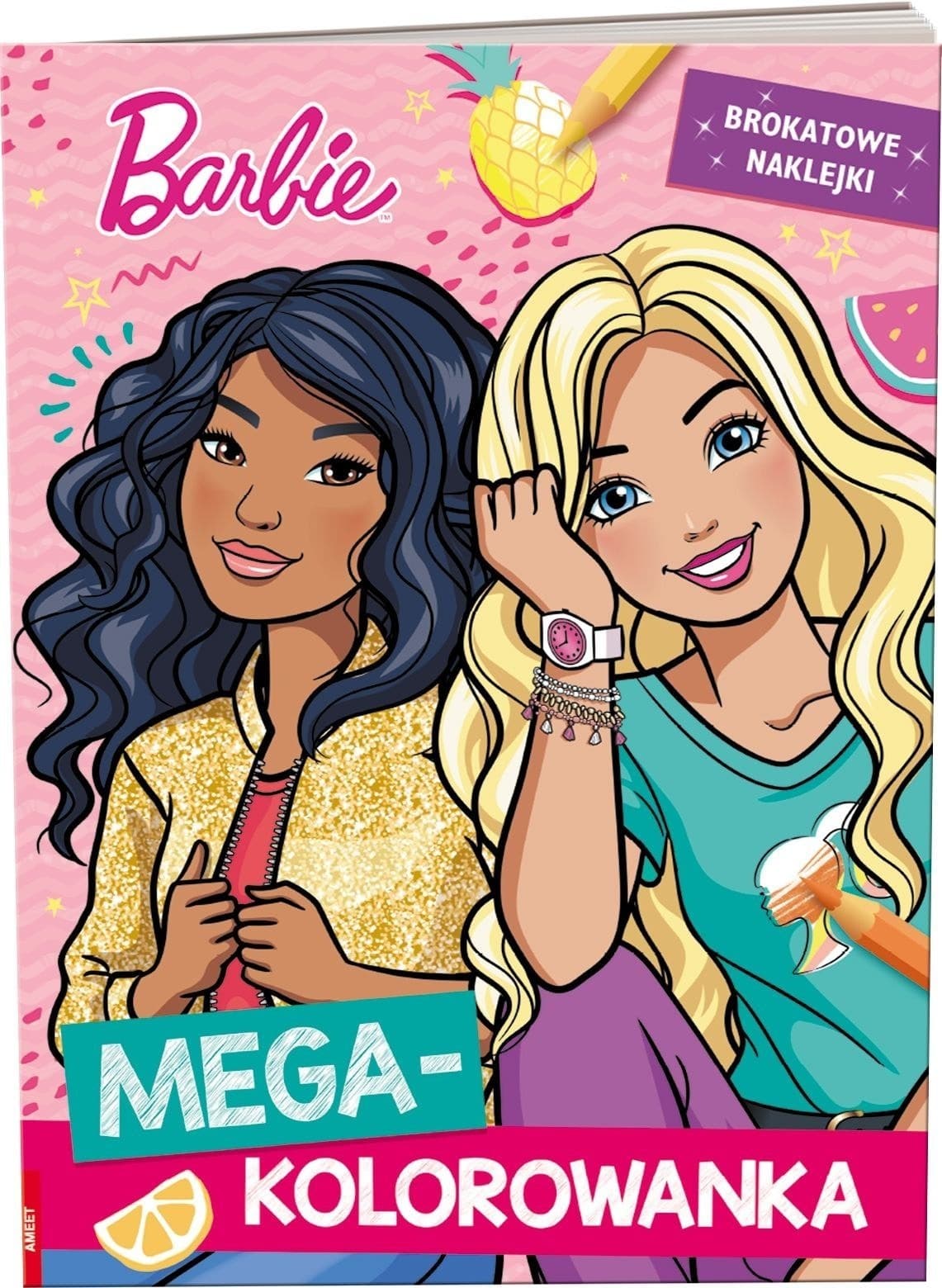 Ameet Kolorowanka Mega Barbie Brokatowe Naklejki i Plakaty dla Dzieci
