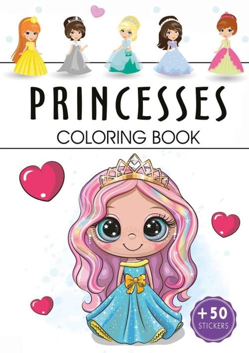 Arti Princesses: Książka do kolorowania z naklejkami dla dzieci