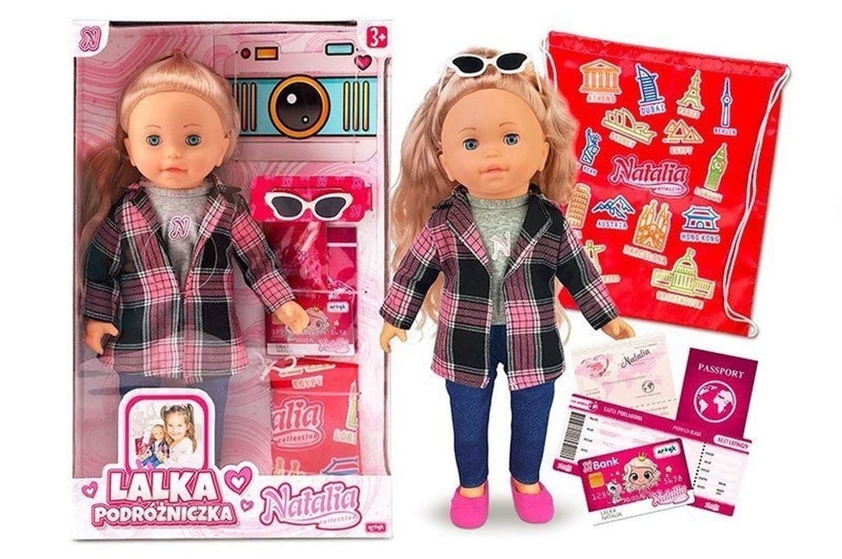 ARTYK Lalka Natalia Podróżniczka: 41 cm, Śpiewająca i Mówiąca