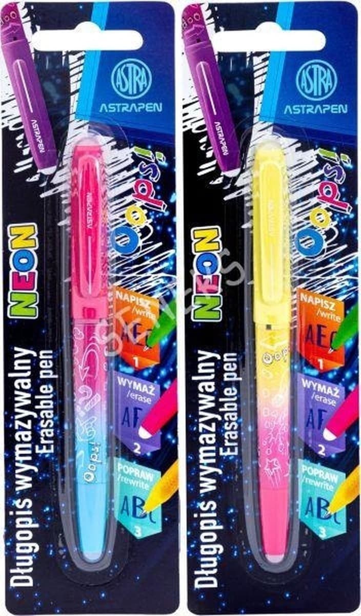 Astra Długopis wymazywalny Astrapen Oops Neon niebieski