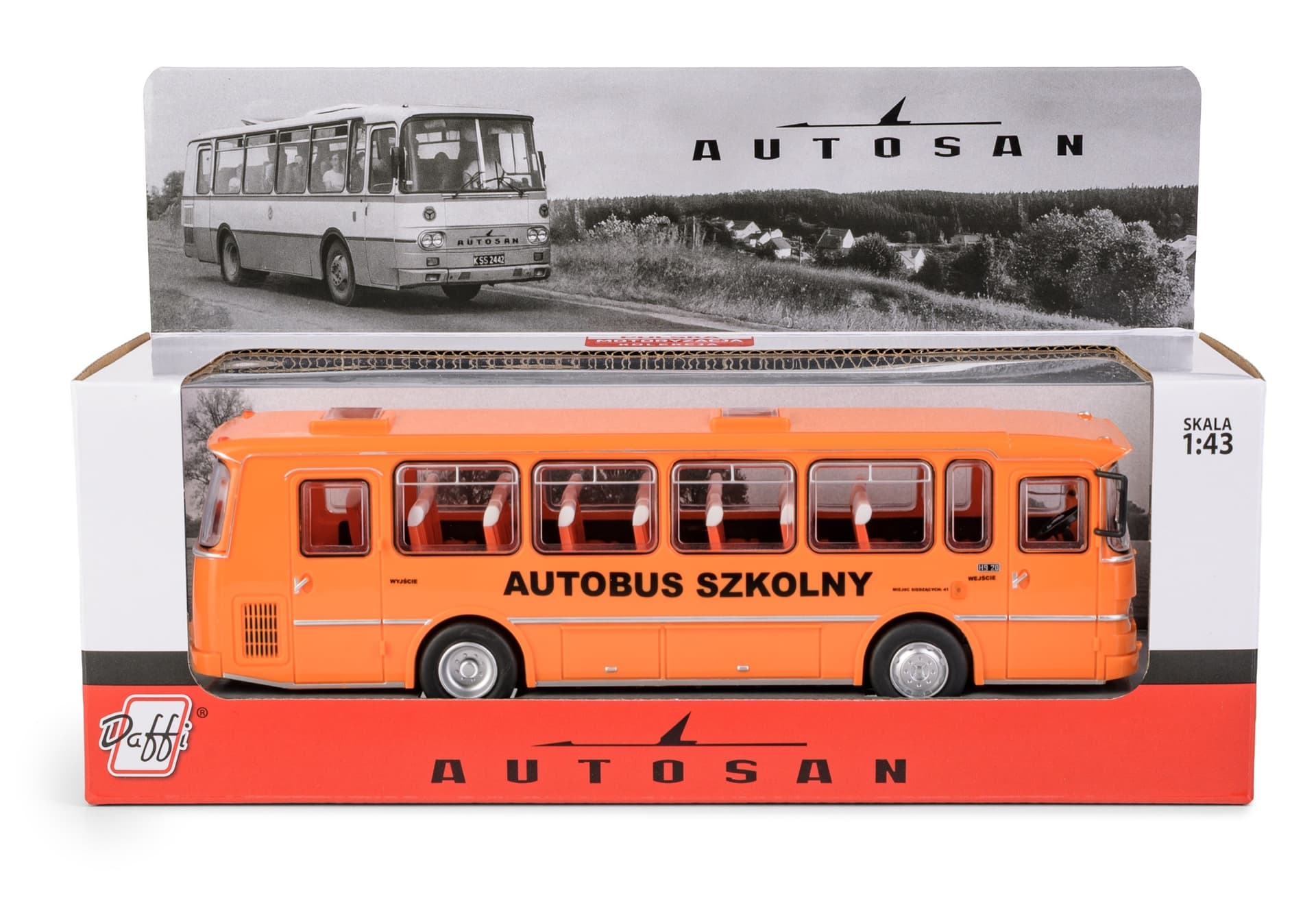 Autobus Autosan szkolny 1:43 model Daffi