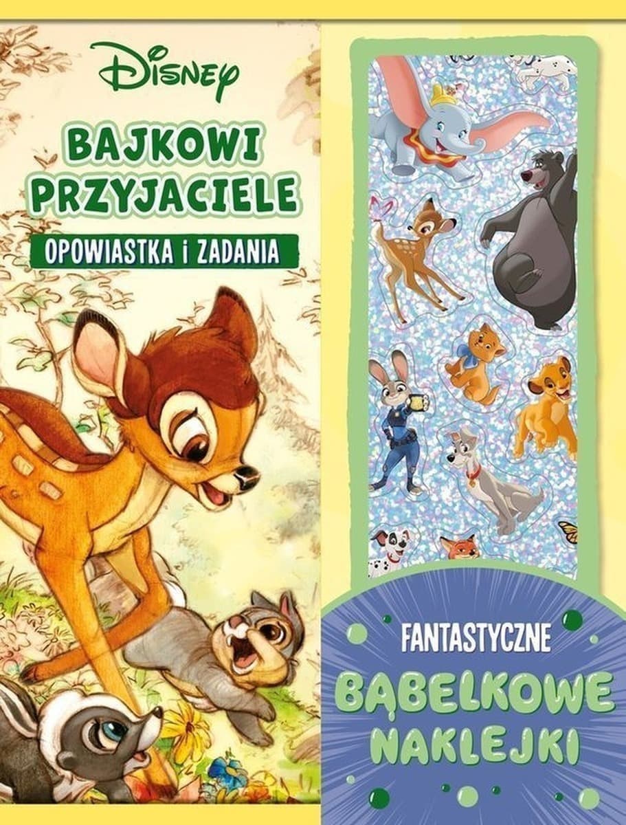 Bajkowi przyjaciele. Opowiastka i zadania, bąbelkowe naklejki. Disney