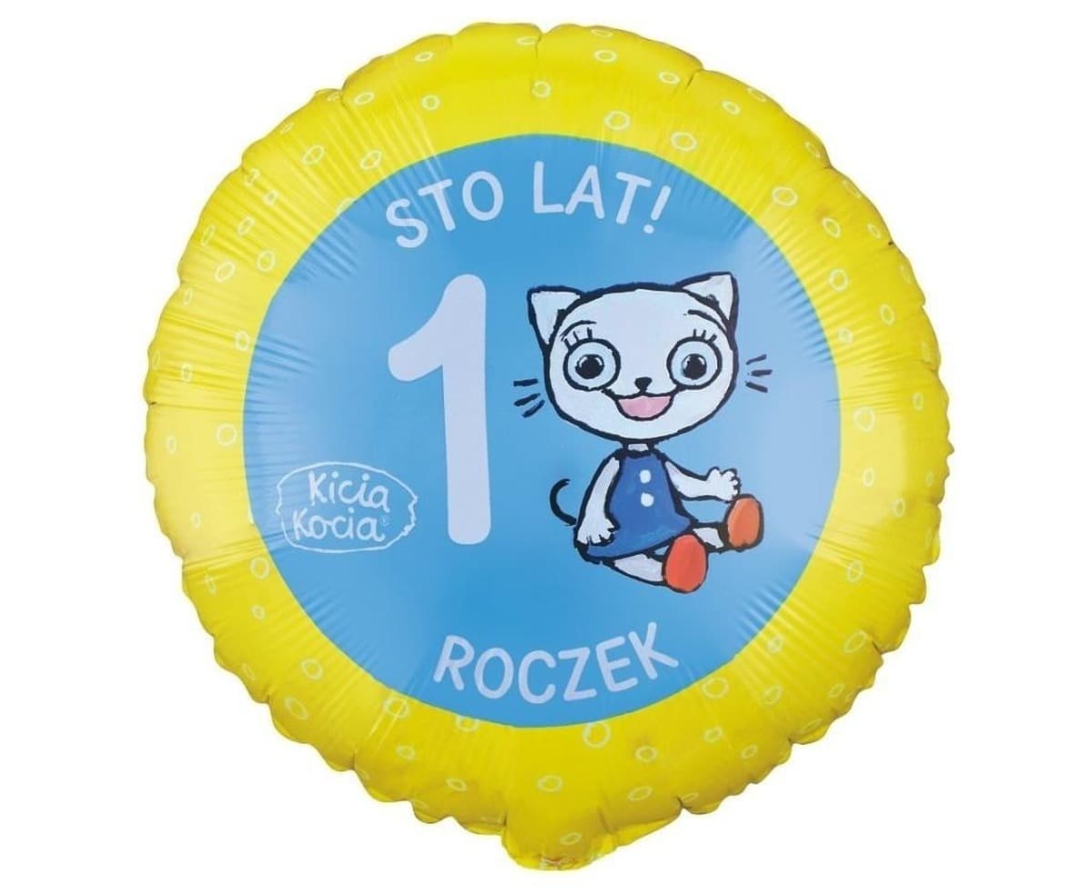 Balon foliowy Kicia Kocia 1 Roczek 46cm