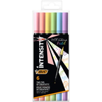 BIC Intensity Dual Pastel pisaki dwustronne w etui 6 sztuk