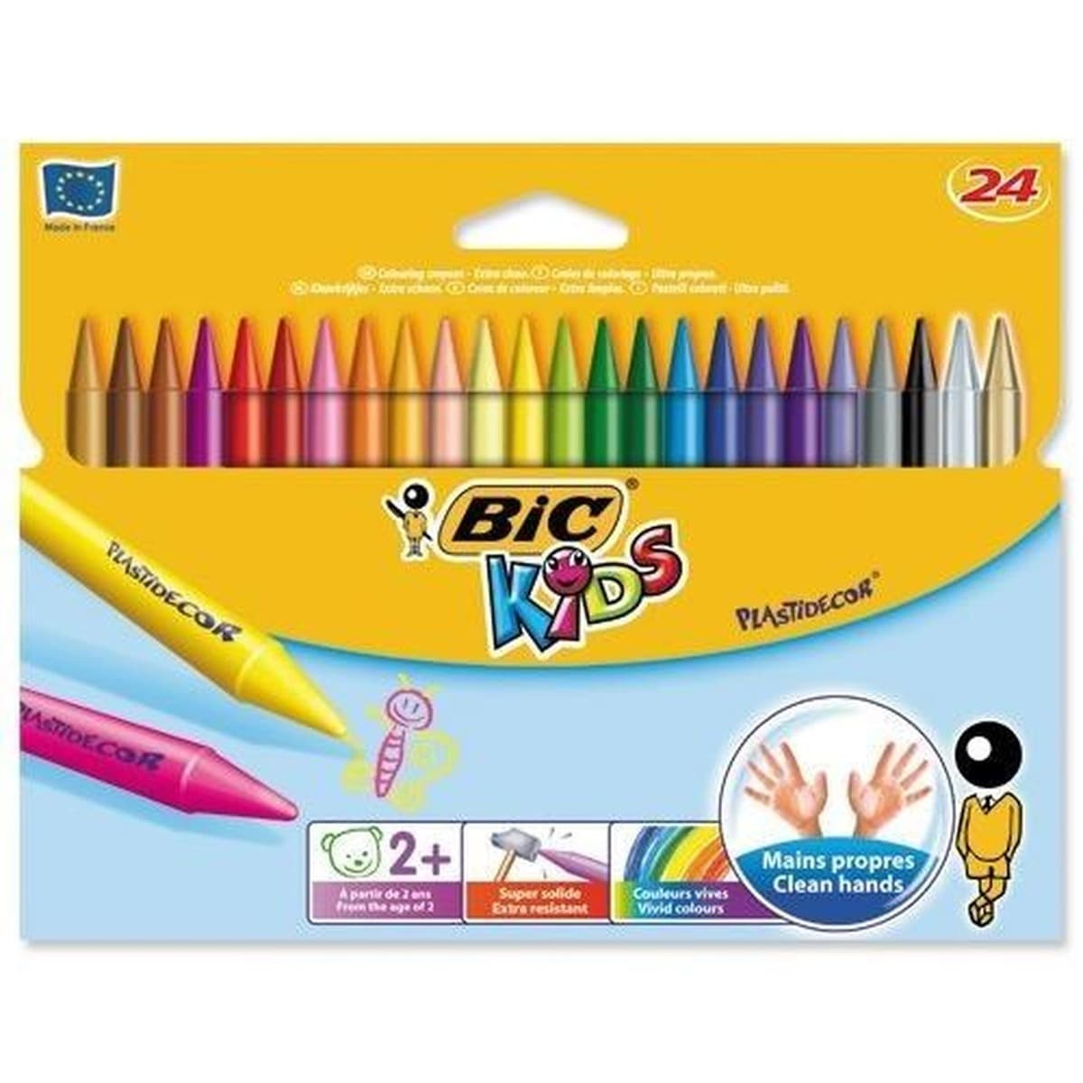 BIC Kids Plastidecor - Kredki świecowe 24 kolory dla dzieci od 30 miesiąca