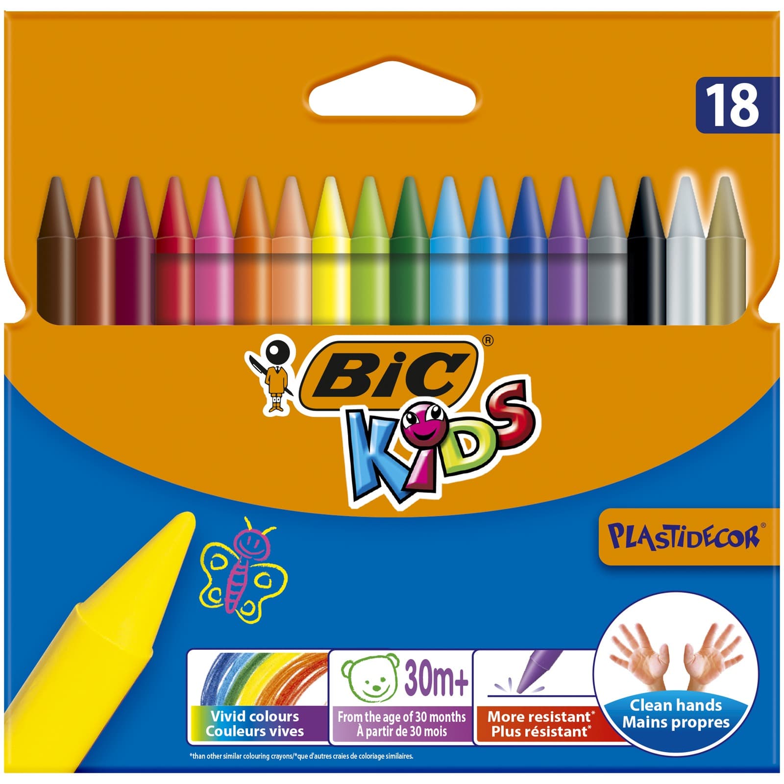 BIC Kredki świecowe Plastidecor Kids 18 kolorów