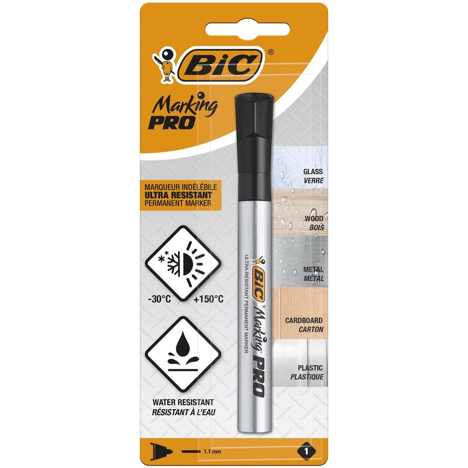 BIC Marker Marking PRO czarny okrągła końcówka