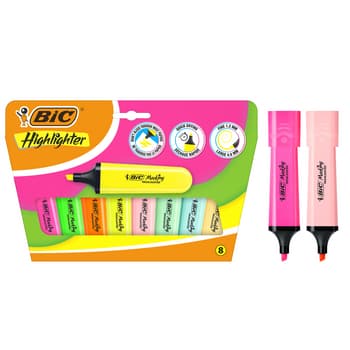 BIC Marking Flat zakreślacze neonowe i pastelowe 8 sztuk