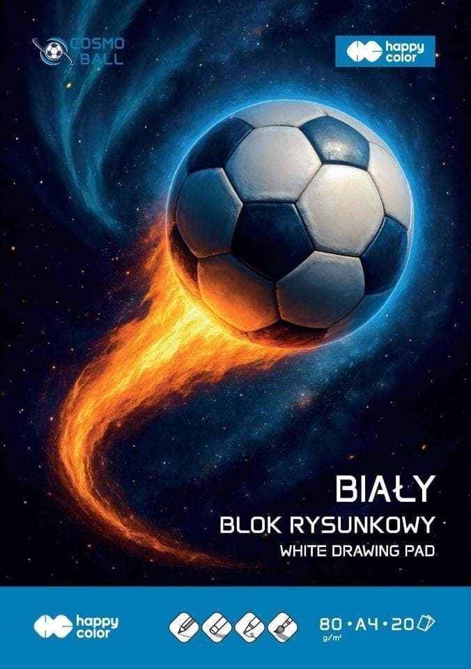 Blok rysunkowy biały A4 20 kartek 80 g/m2 Happy Color