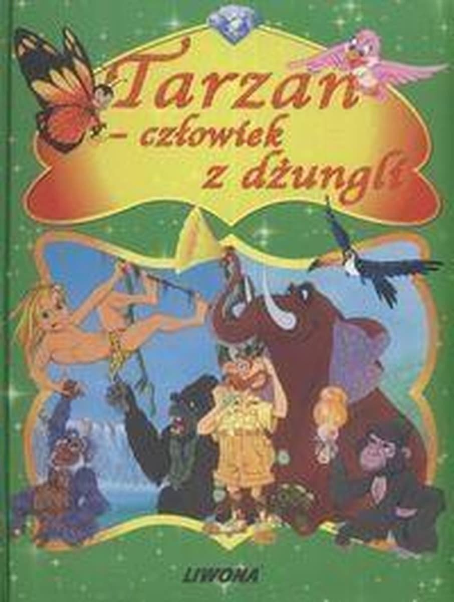 Brokatowa książeczka dla dzieci: Tarzan człowiek dżungli - Liwona