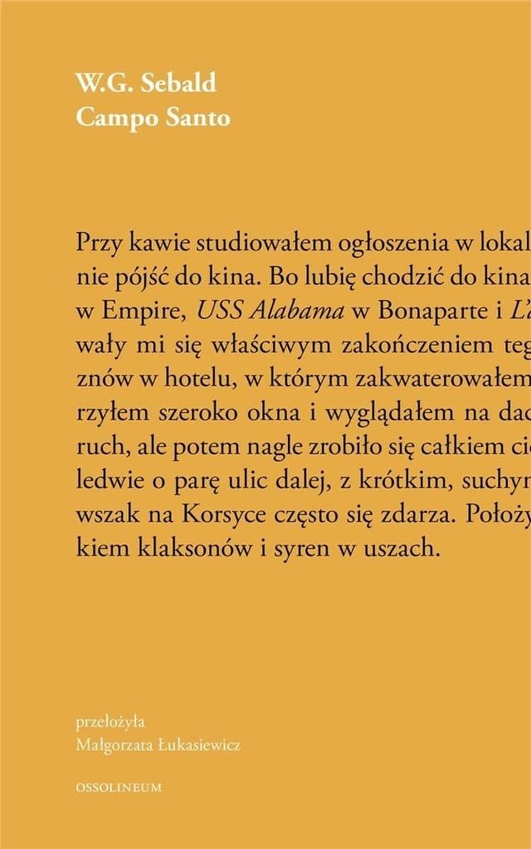 Campo Santo - Zbiór esejów W.G. Sebalda