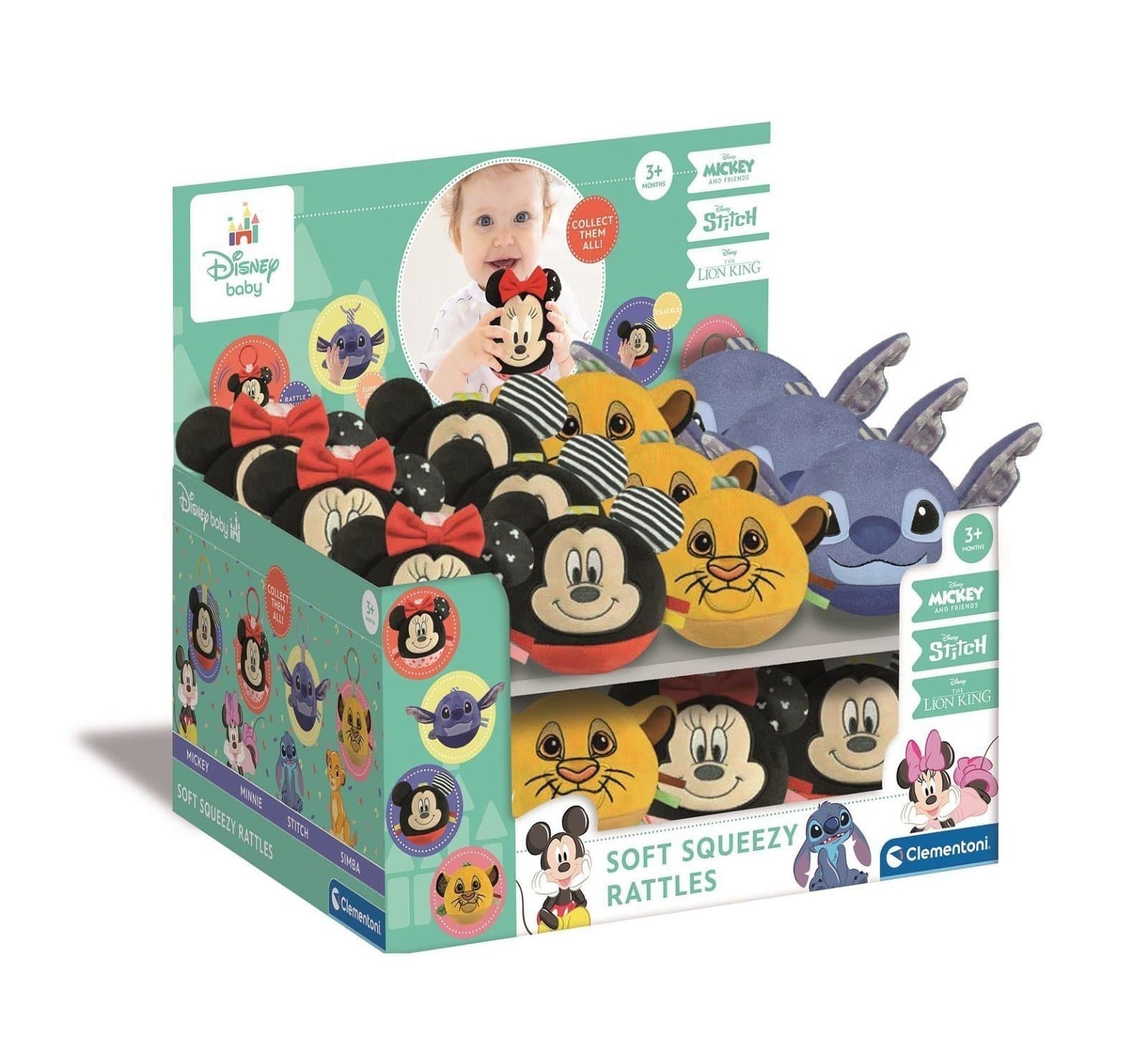 Clementoni Disney Mięciutkie Piłeczki Gryzaki Grzechotki dla niemowląt