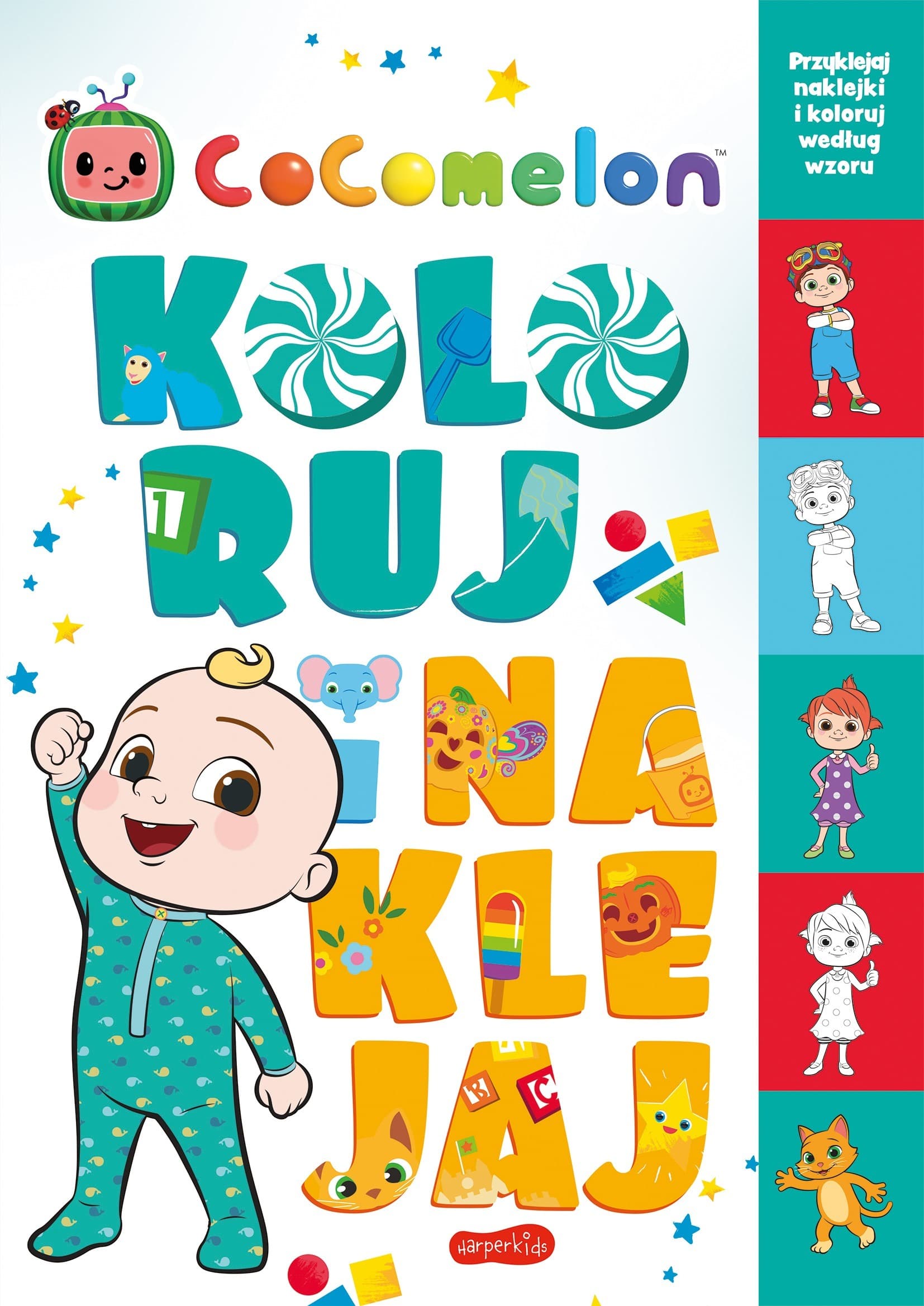 Cocomelon Kolorowanka i naklejki dla dzieci