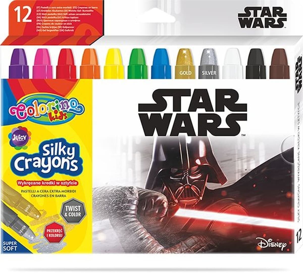 Colorino Kids Kredki Żelowe Star Wars 12 kolorów
