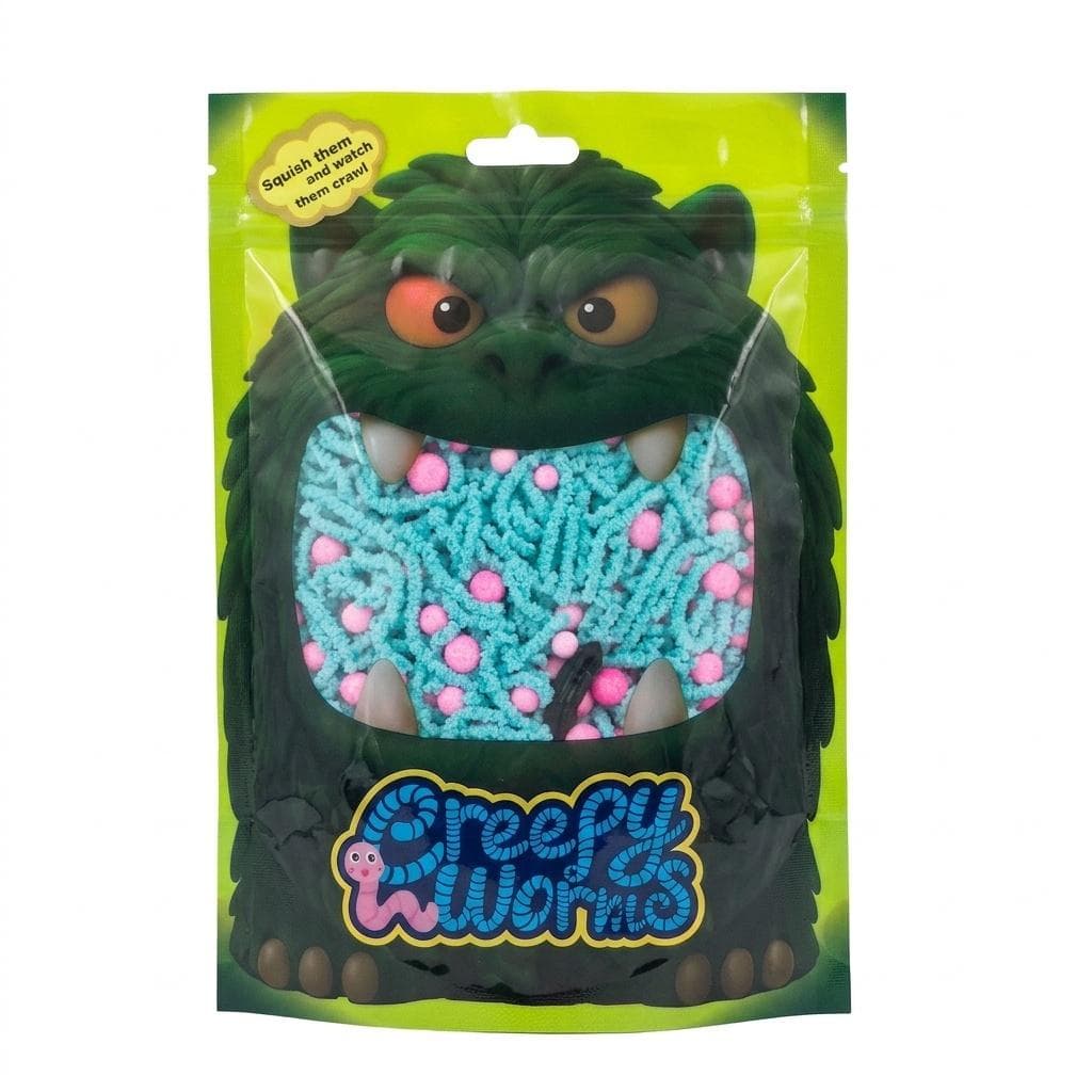Creepy Worms Pink Blue miękkie robaczki zabawka sensoryczna STnux