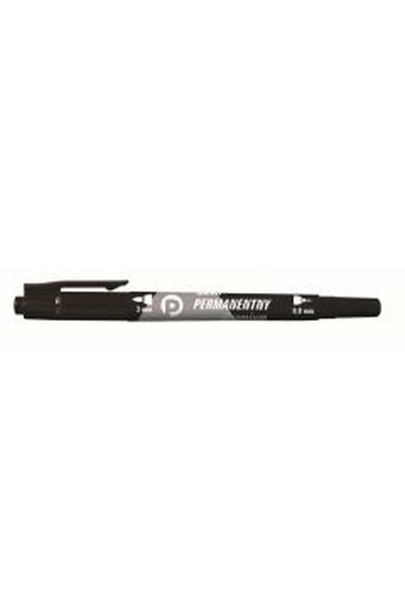 Czarny marker permanentny Tetis 2 końcówki KM501-V2