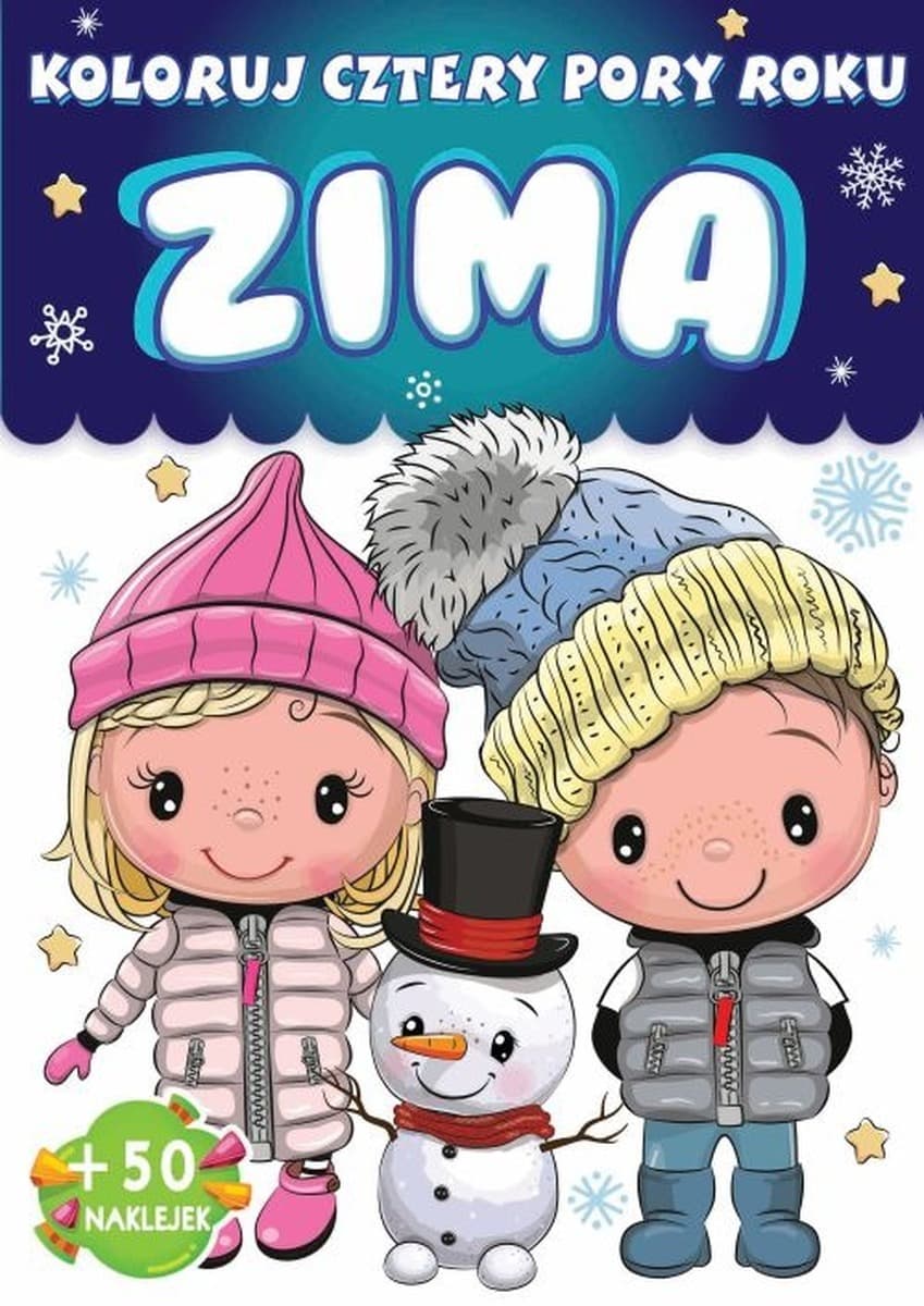 Cztery pory roku Zima. Kolorowanka dla dzieci