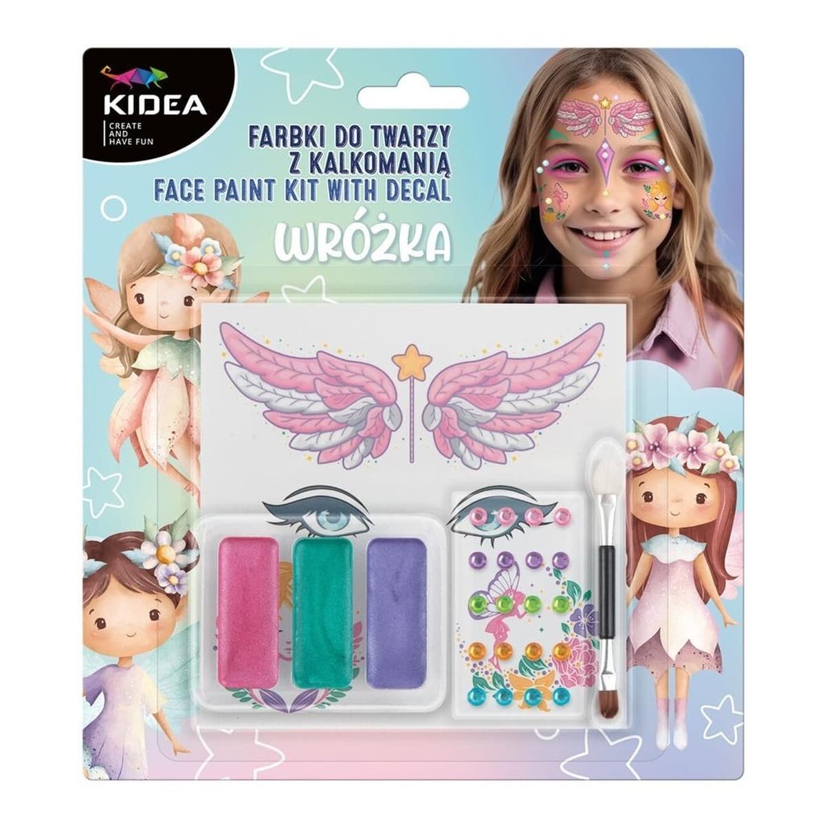 Derform Farbki do Twarzy z Kalkomanią Wróżki Kidea