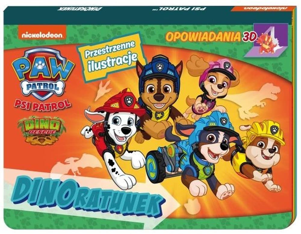Psi Patrol. Dinoratunek. Książka dla dzieci 3D