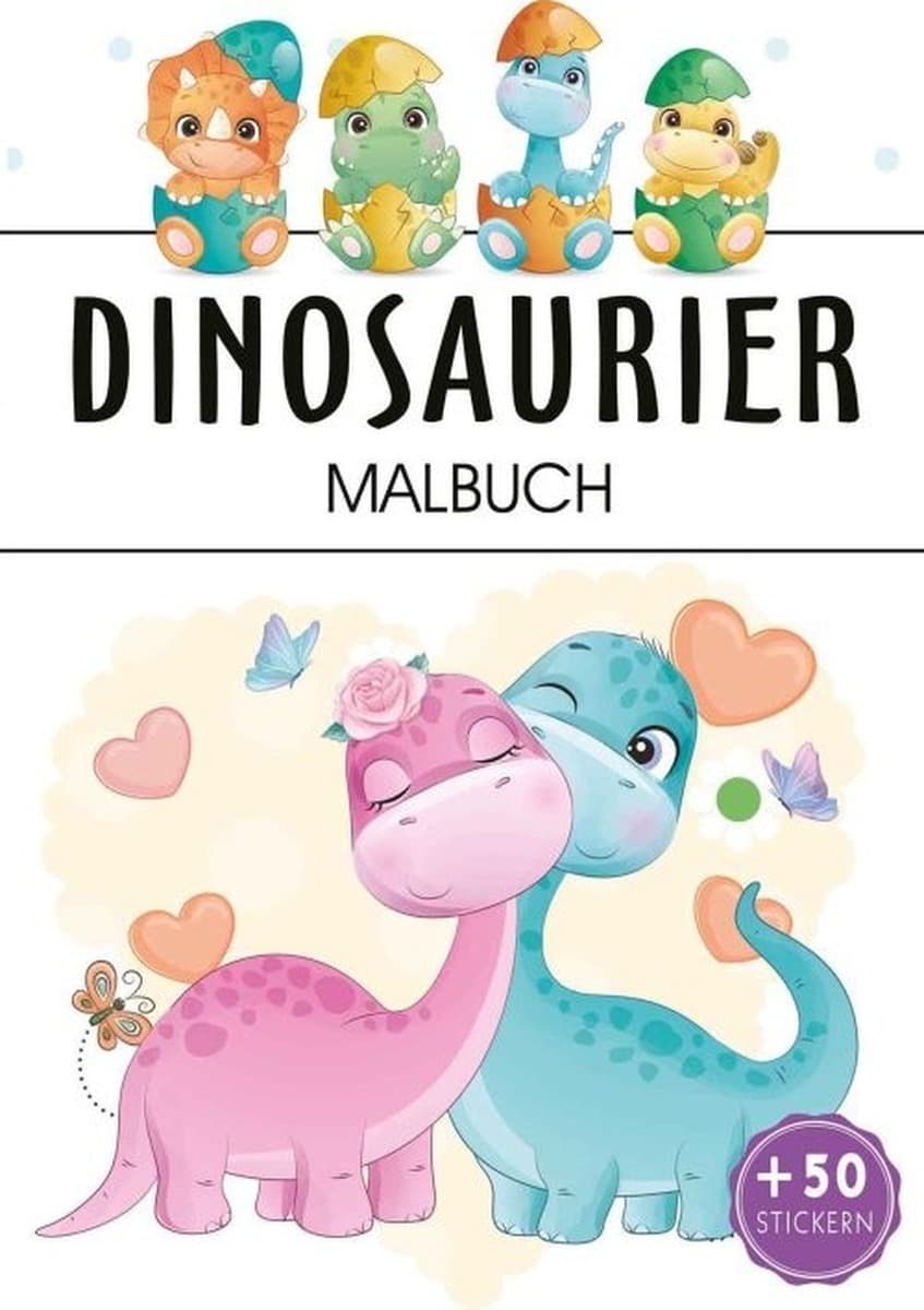 Dinosaurier Malbuch für Kinder - z 50 stickerami