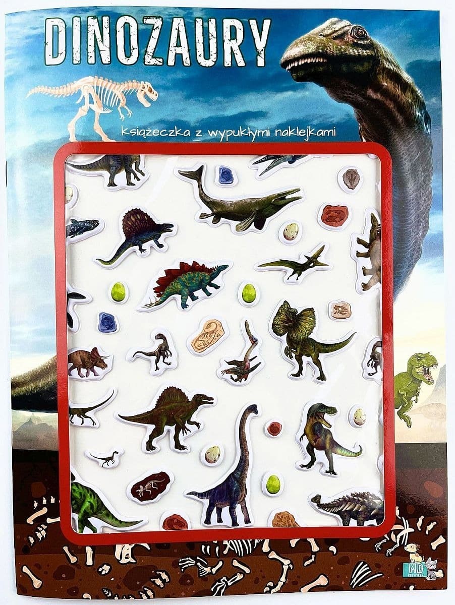 Dinozaury. Książeczka z naklejkami wypukłymi