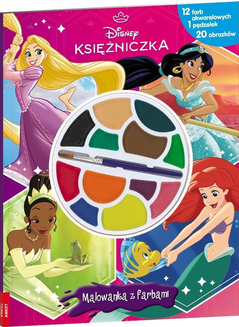Disney Księżniczka. Malowanka z farbami - Opracowanie Zbiorowe 40 stron