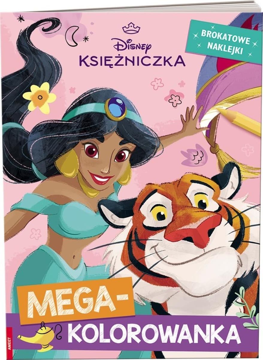 Disney Księżniczki Mega Kolorowanka z Brokatowymi Naklejkami