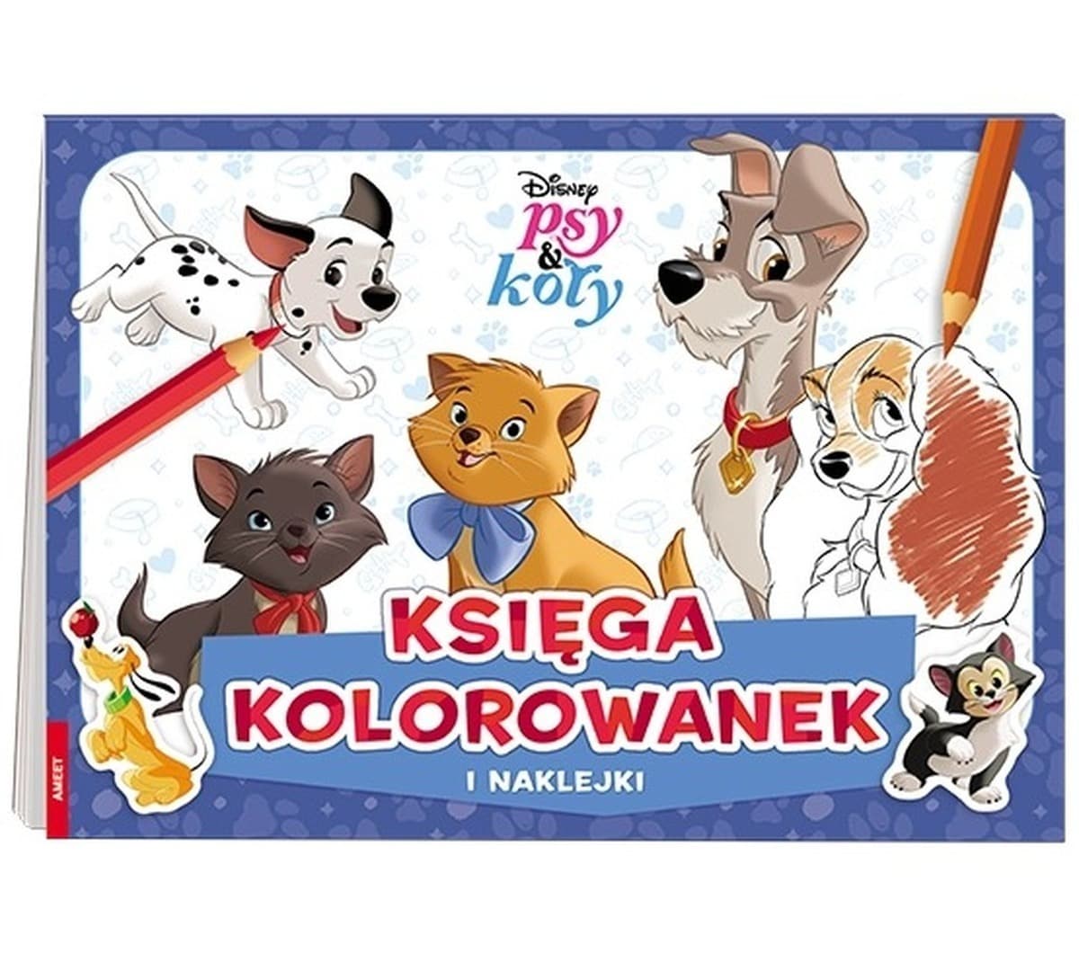 Disney Psy & koty Księga kolorowanek i naklejki BGE-9102