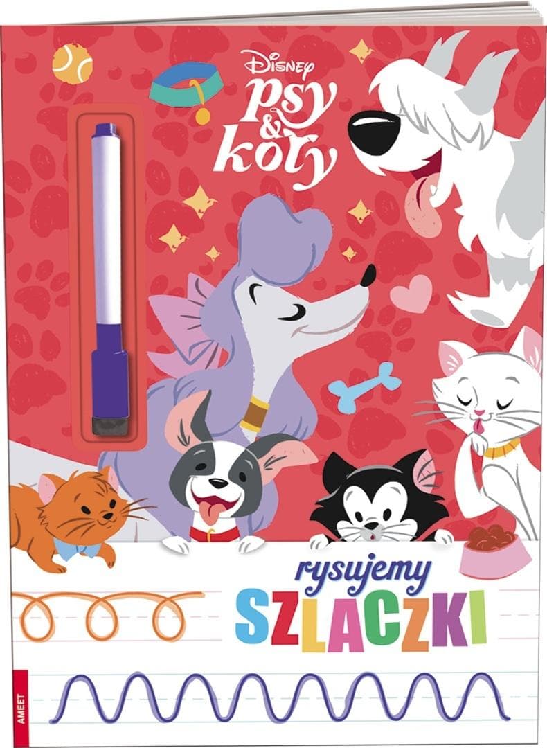 Disney Psy i Koty Rysujemy szlaczki - książka edukacyjna 16 stron