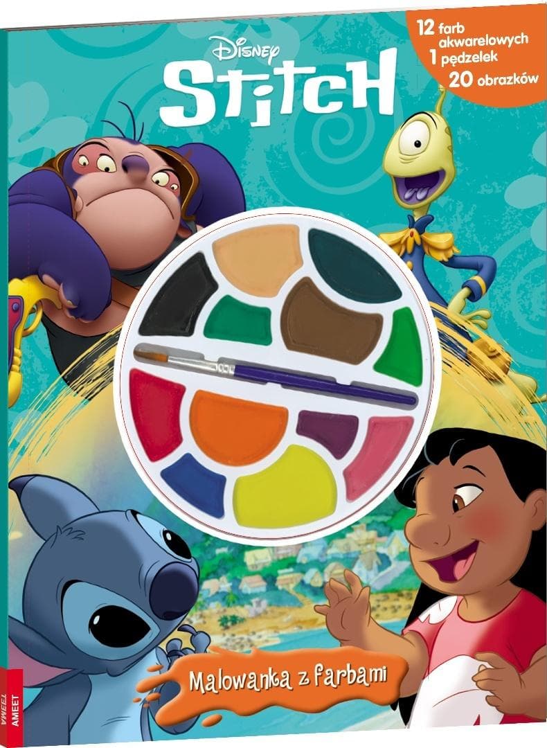 Disney Stitch Malowanka z farbami 40 stron