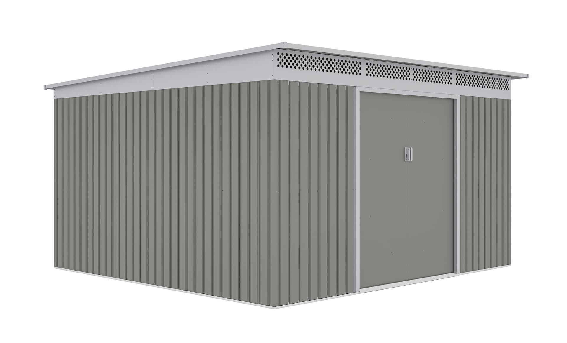 Domek ogrodowy G21 GRAH 1132 - 340 x 333 cm, metaliczny szary