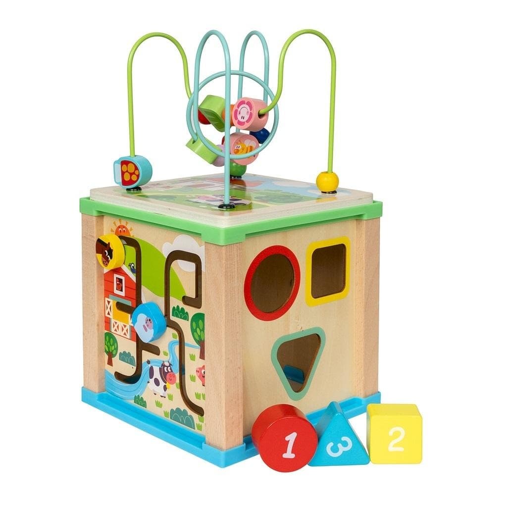 Drewniana Kostka Edukacyjna Aktywizująca 5w1 Smily Play