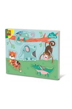 Drewniane puzzle dotykowe Zwierzęta