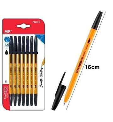 Długopis czarny 1 mm 7 sztuk