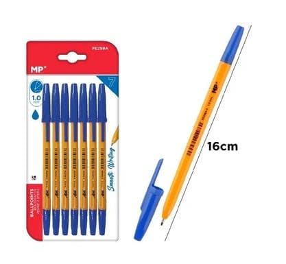 Długopis 1 mm niebieski 7 sztuk w blistrze