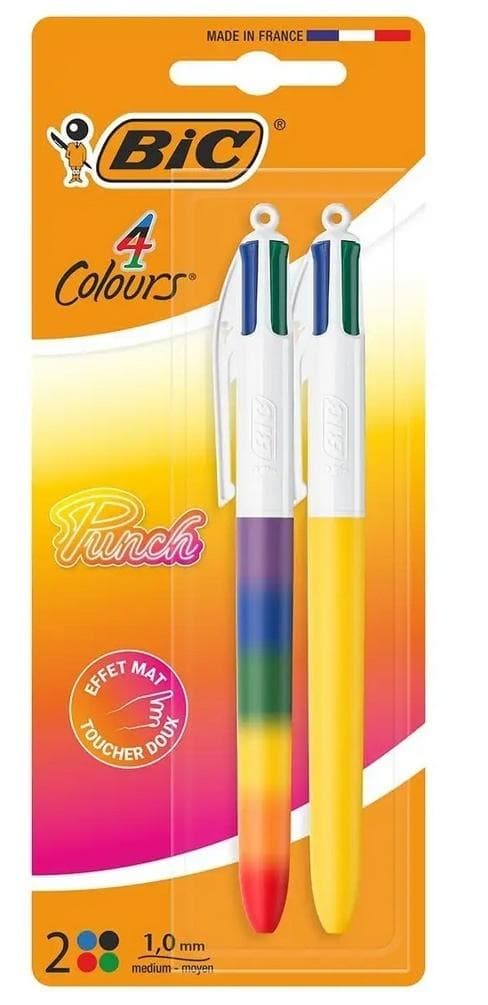 Długopis 4 Colors Punch Rainbow 1 mm mix 2 sztuki BIC