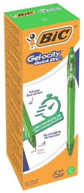 Długopis żelowy BIC Gel-ocity Quick Dry 0,7 mm zielony 12 sztuk