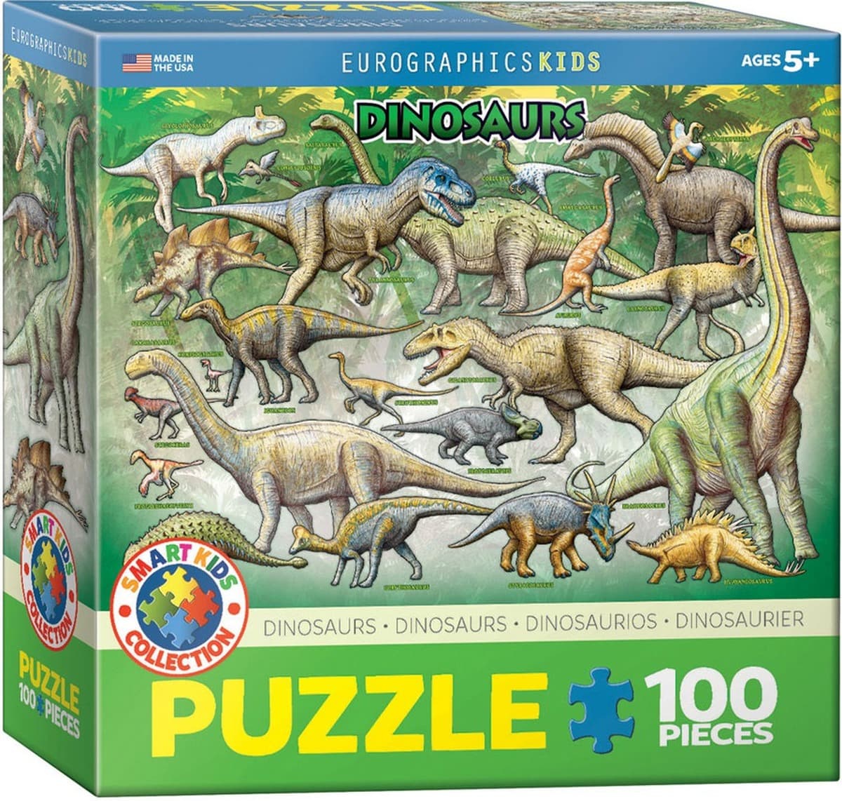 Eurographics Smartkids Dinozaury - puzzle edukacyjne dla dzieci od 7 lat, 100 elementów