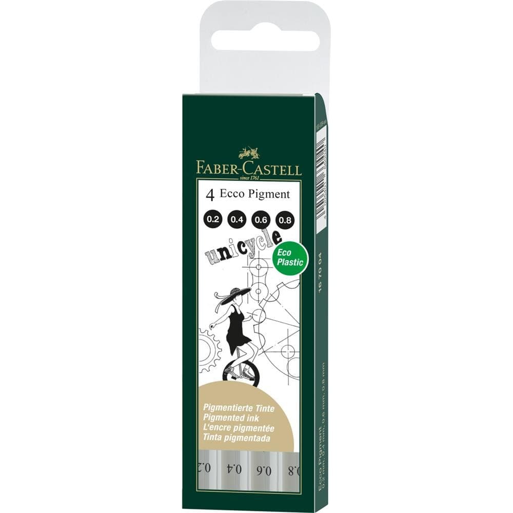 Faber-Castell Cienkopisy pigmentowe Ecco Pigment 4 sztuki etui