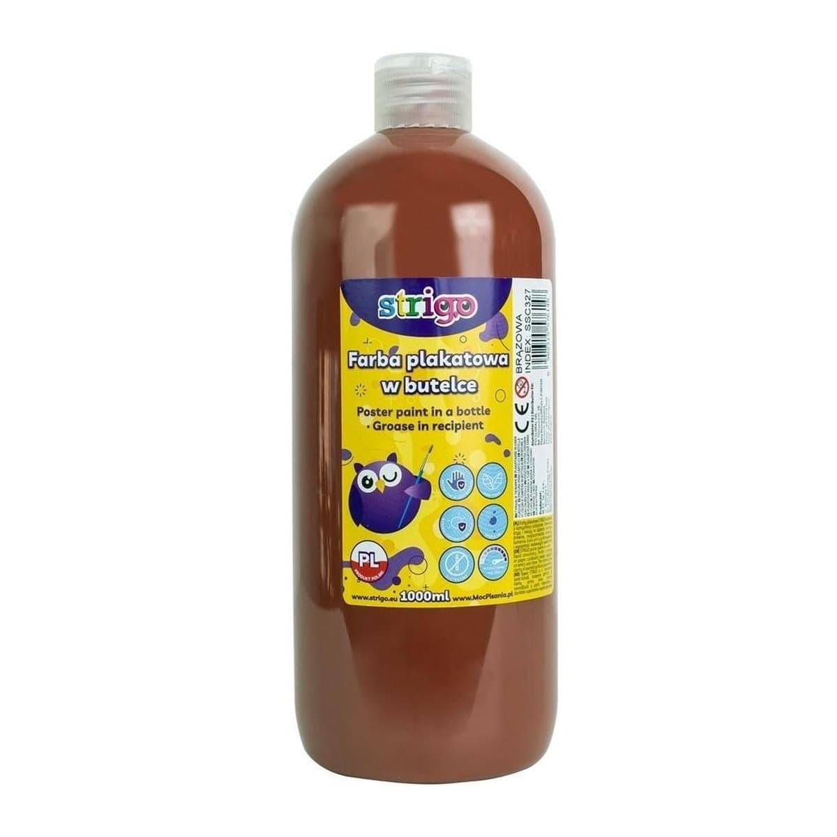 Farba plakatowa w butelce 1000 ml brązowa