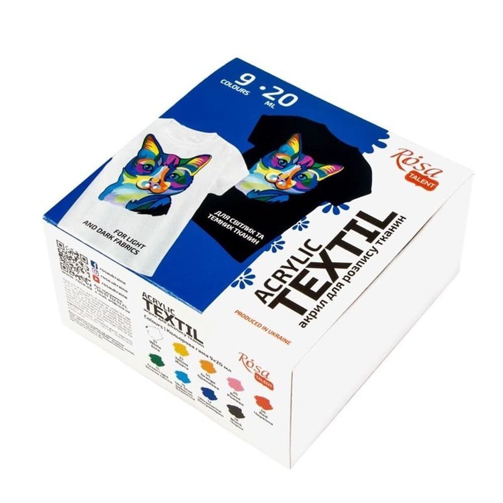 Farby do tkanin 9x20 ml