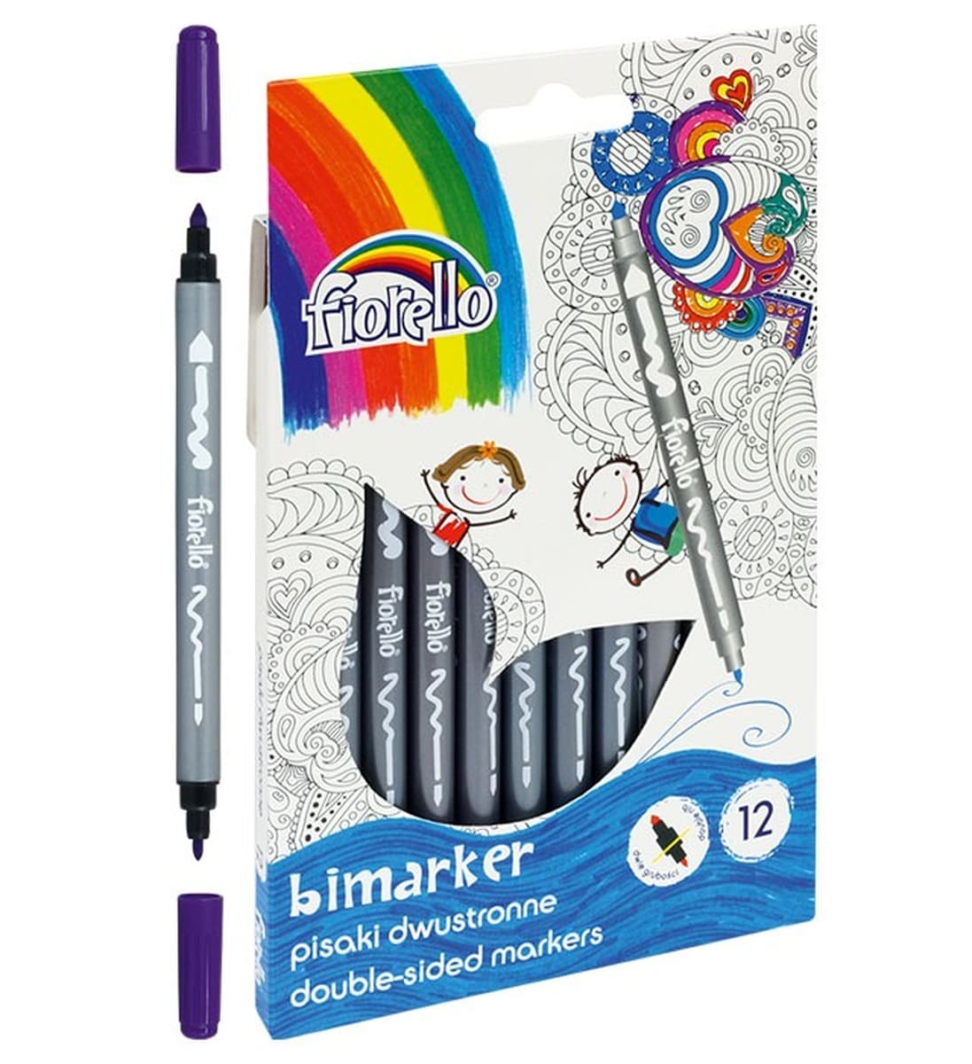 Fiorello Pisaki dwustronne BIMARKER 12 kolorów