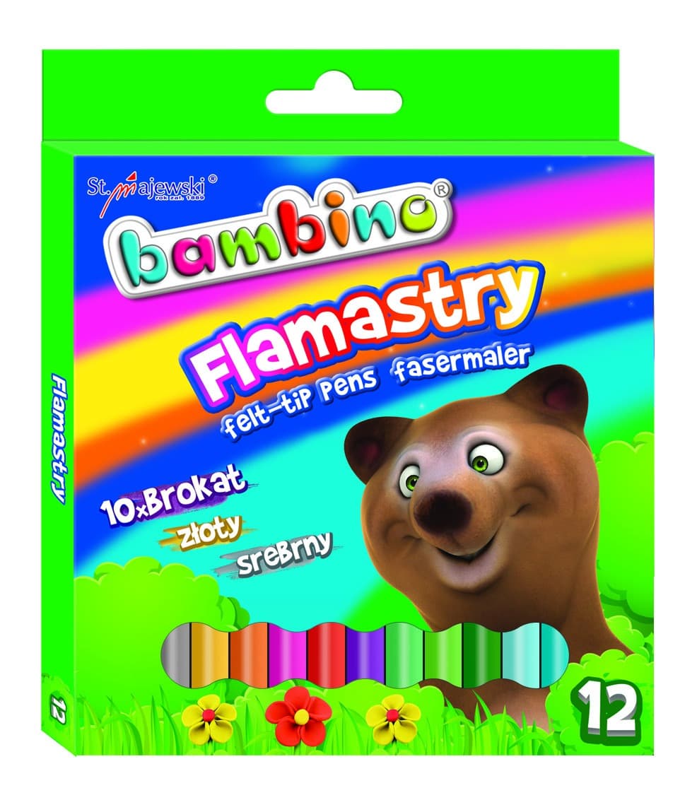 Flamastry brokatowe Bambino 12 kolorów