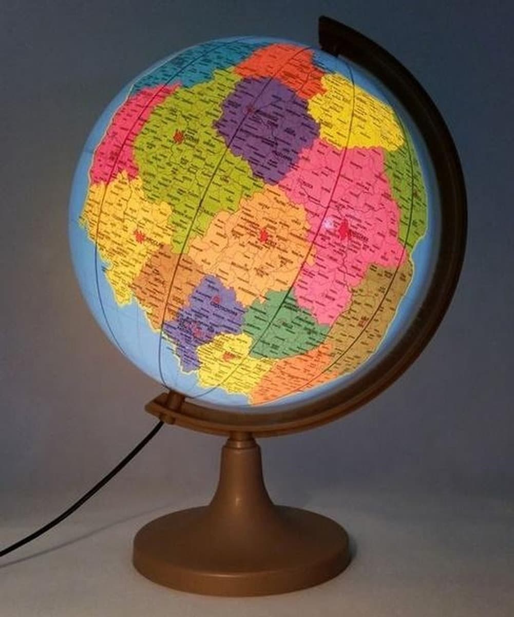 Globus polski administracyjno-fizyczny podświetlany 32 cm