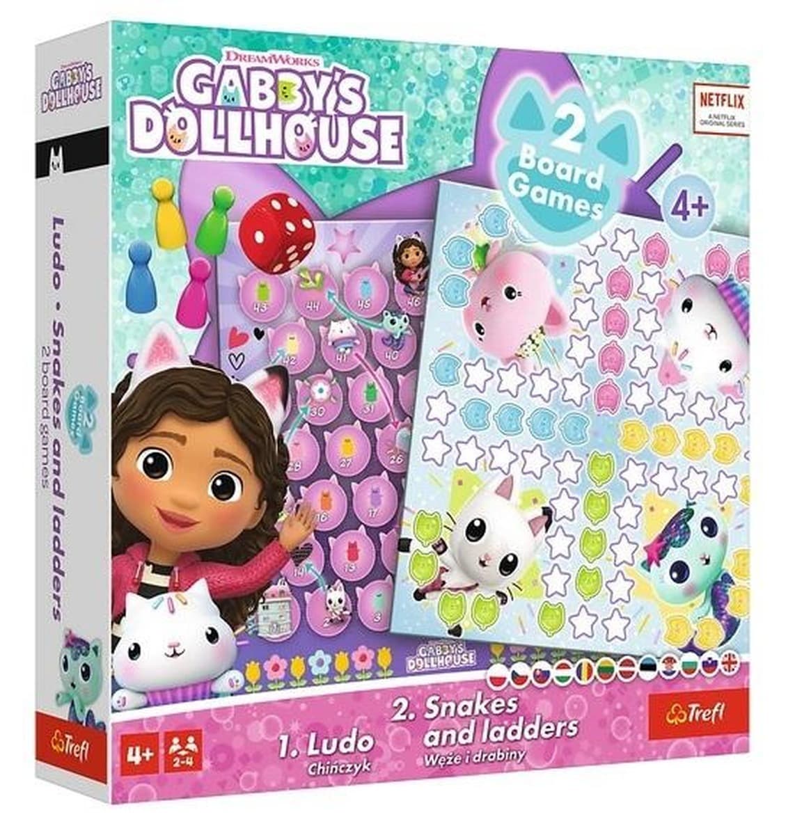 Gra 2w1 Chińczyk Gabby's Dollhouse 02590