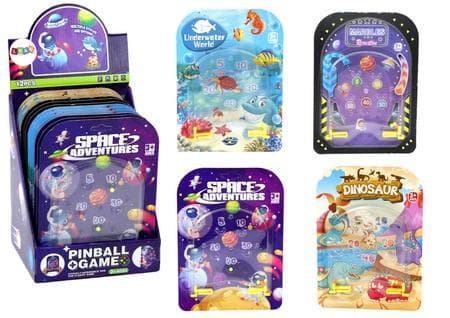 Gra Pinball Flipper kieszonkowa z motywem Kosmosu, Dinozaurów lub Oceanu
